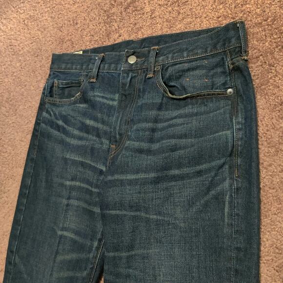 J Crew Mens 770 Straight Kaihara Japanese Denim Blue Jeans Size 32 x 30 - Picture 2 of 10